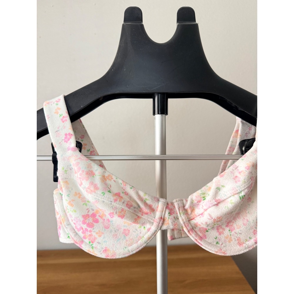 Barbie x PacSun Floral Terry Cloth Underwire Bikini Top Size XS